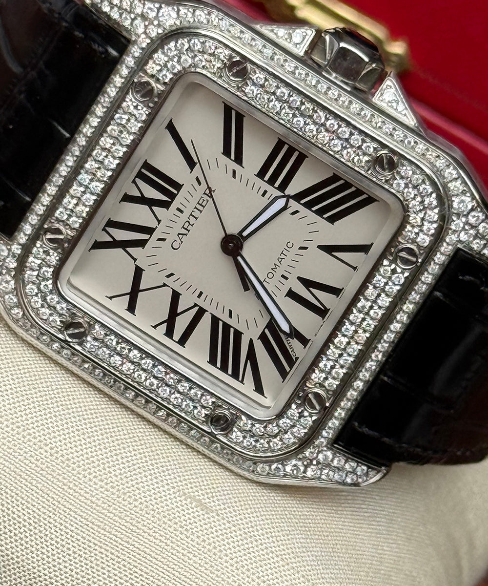 Cartier - Santos 100 XL - 2656 (Santos Diamond) - 38 x 51 mm