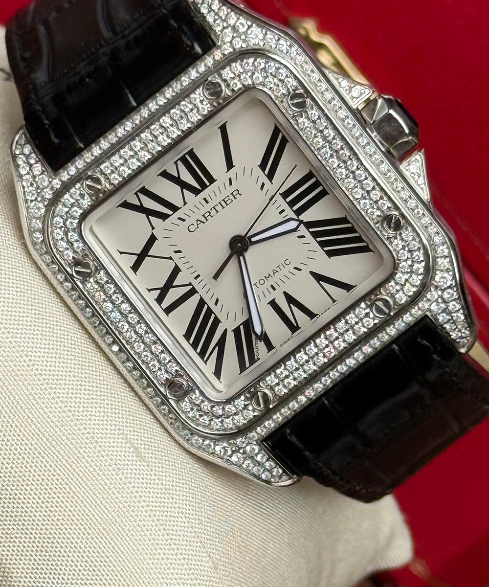 Cartier - Santos 100 XL - 2656 (Santos Diamond) - 38 x 51 mm