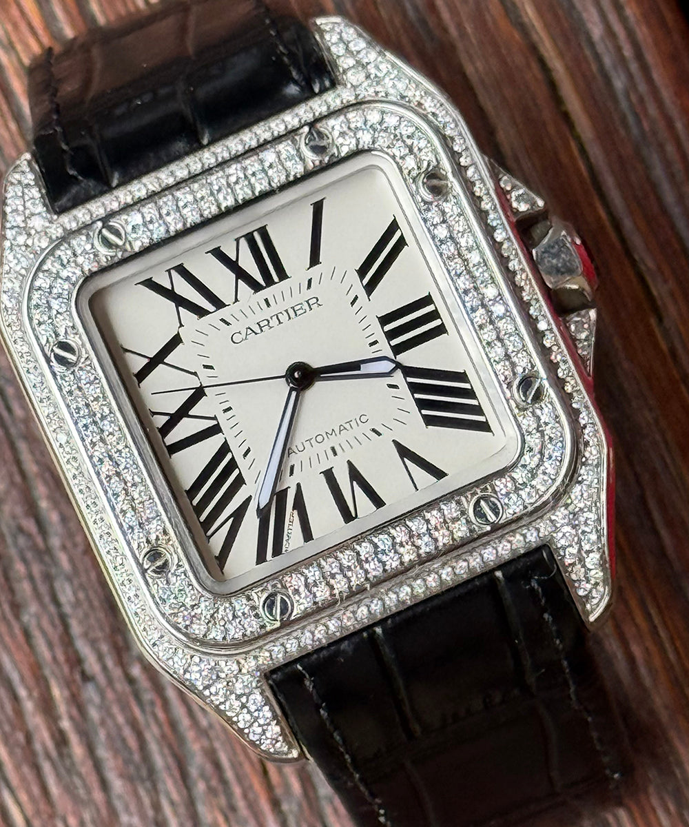 Cartier - Santos 100 XL - 2656 (Santos Diamond) - 38 x 51 mm