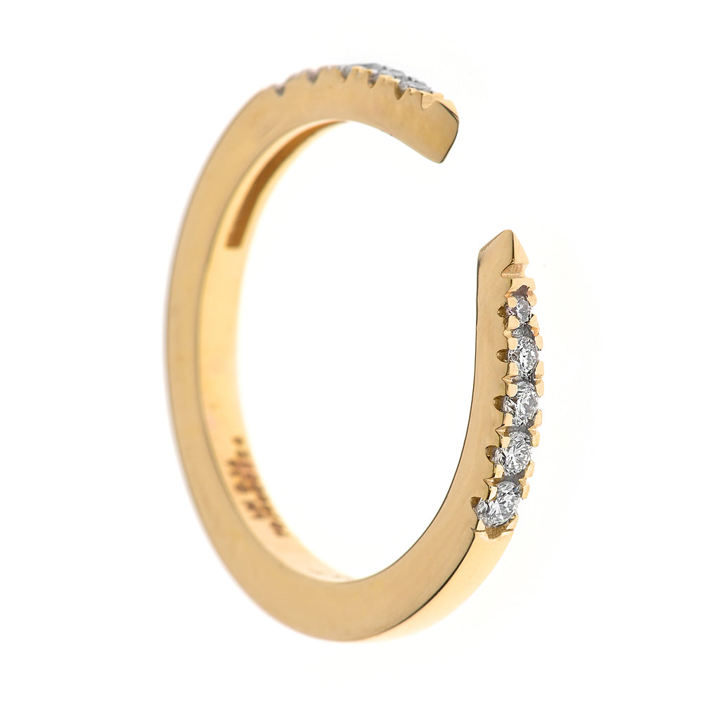 Diamantring Halbmond, 0,16ct, Diamond Ring - Gelbgold