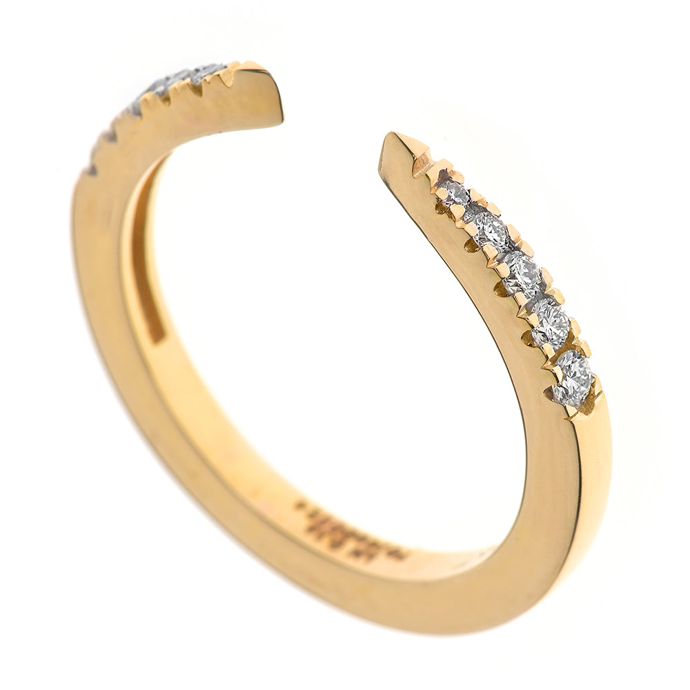 Diamantring Halbmond, 0,16ct, Diamond Ring - Gelbgold