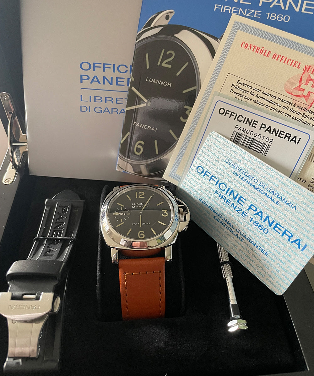 Panerai Luminor Marina - PAM 00001 - 44mm - 1999 - inkl. Original Papiere & Box