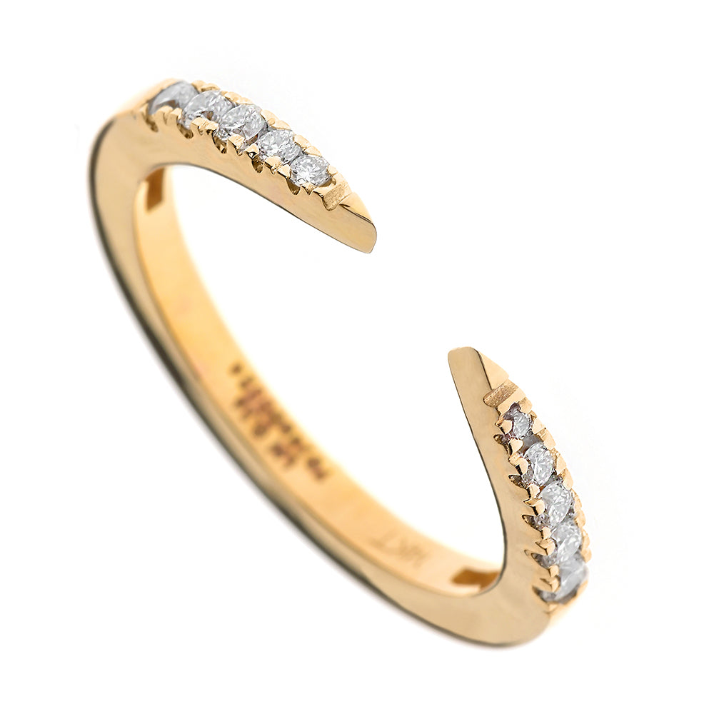 Diamantring Halbmond, 0,16ct, Diamond Ring - Gelbgold