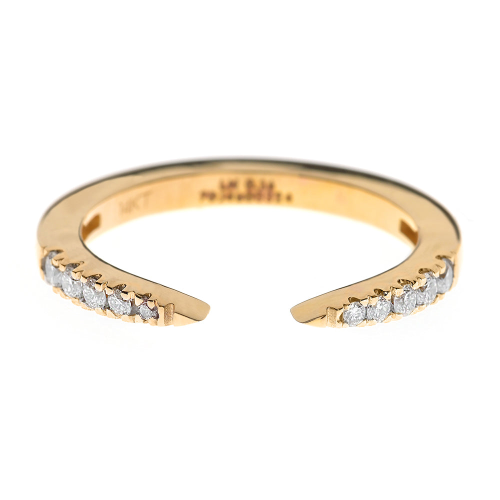 Diamantring Halbmond, 0,16ct, Diamond Ring - Gelbgold