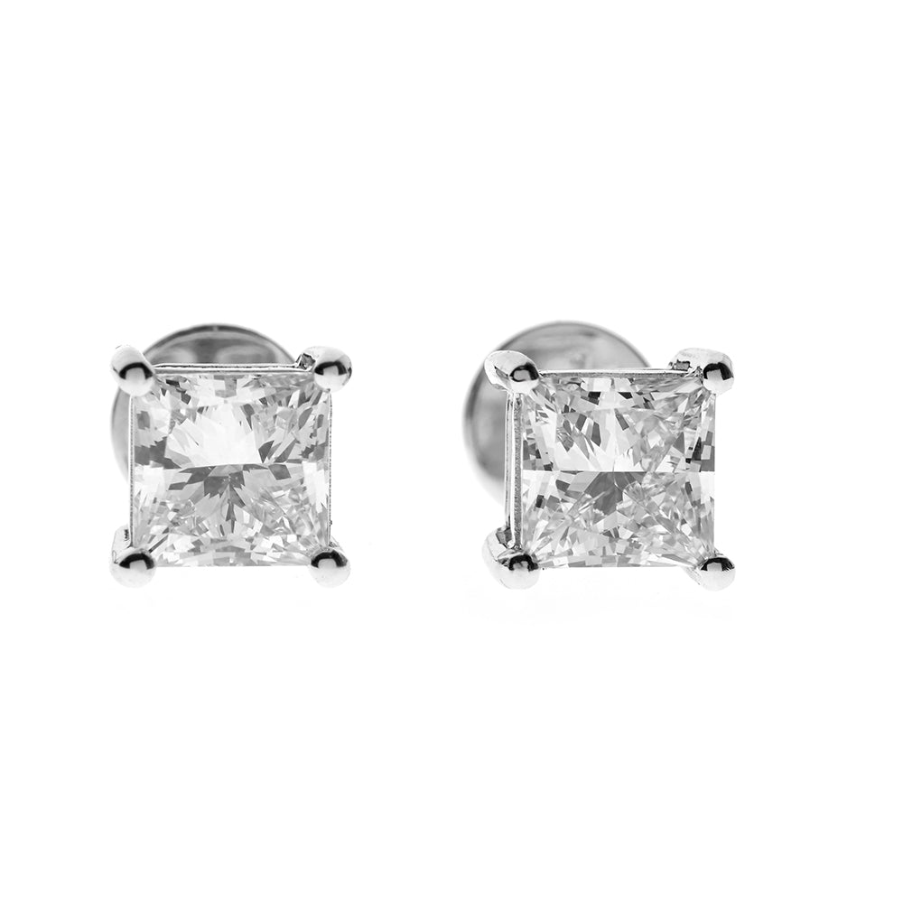 Diamant Ohrstecker, Diamond Earrings, Princess Cut, 2,0ct total