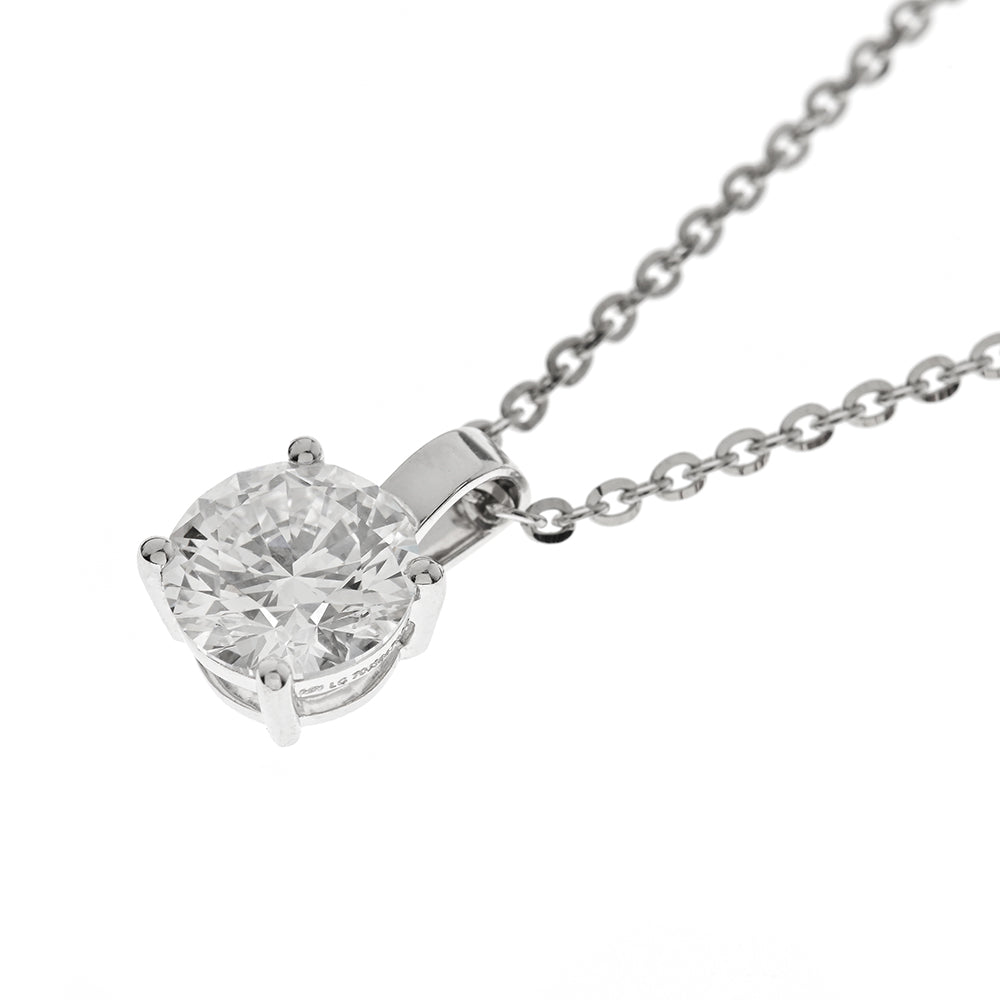 Solitaire Diamant Pendant, Halskette, 2ct